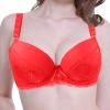 Generic Women's Sexy Lace Shaping-Cup Adjustable-Strap Large-Size Underwire Bra (Red, 95B) view 3