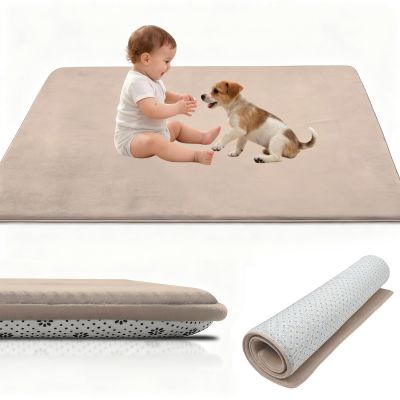 Atemrdsye Baby Crawling Mat 190 x 190 cm, Light Brown, Extra Thick