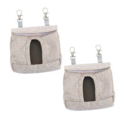 JEWEDECO Hanging Hay Bags for Home and Travel, 2-Pack, Fabric, Easy to Install and Clean, Hay Feeder for Rabbits and Guinea Pigs