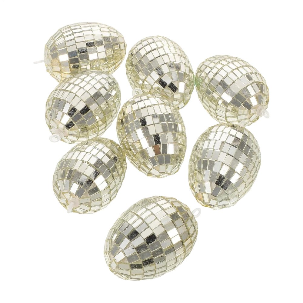 Mini Easter Egg Christmas Tree Ornaments, 8-Piece Egg Decor for Spring