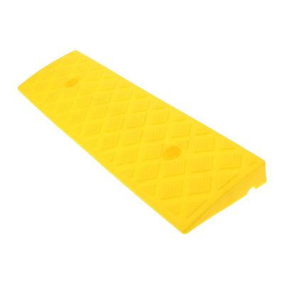 FRCOLOR Portable Yellow Rubber Threshold Ramp with Non-Slip Surface