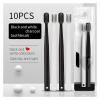 Soft-Bristle Toothbrushes, Black and White Set for Adults view 3