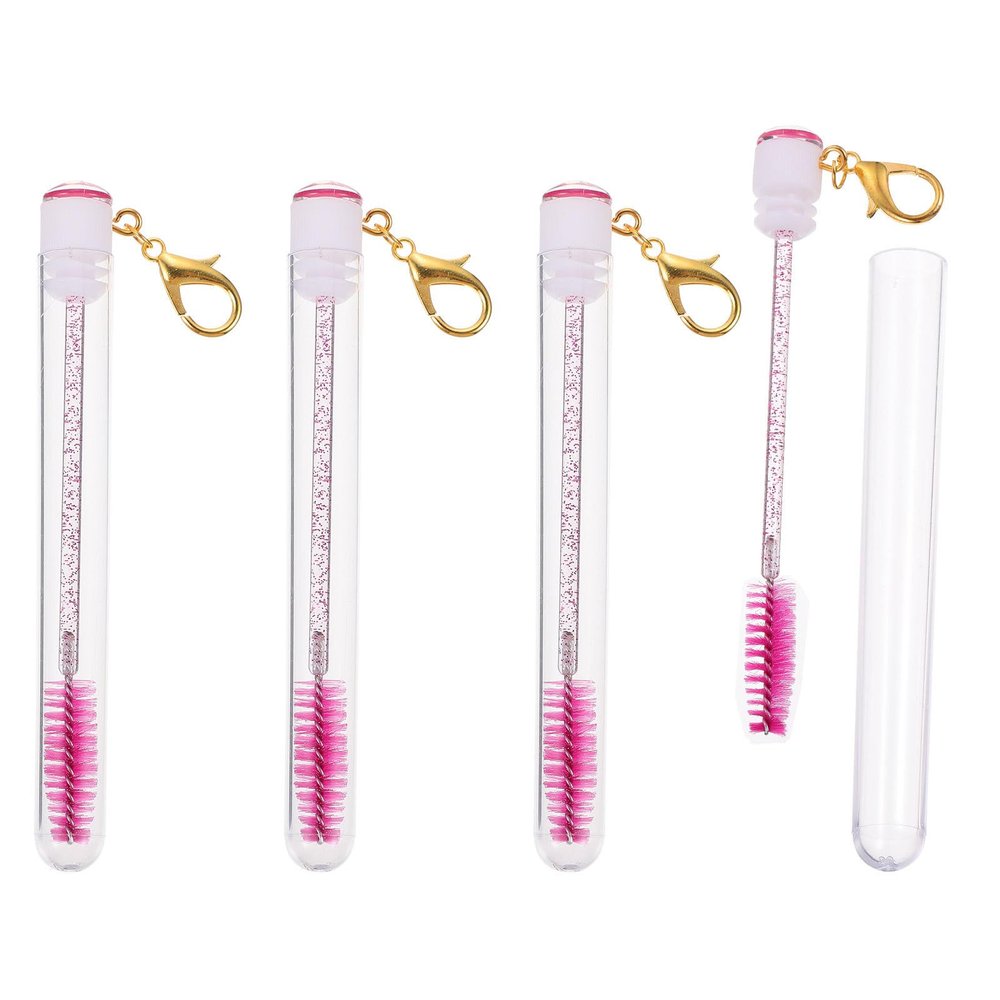 Abaodam 4-Piece Eyelash Brushes with Acrylic Keychains