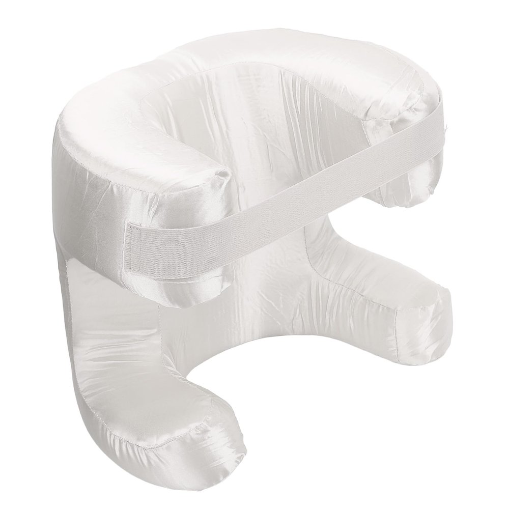 Eminchu Ergonomic Memory Foam Beauty Pillow for Back Sleeping, White