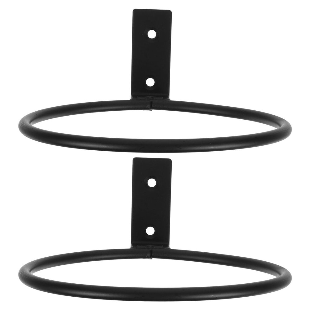 Wall-Mounted Metal Bowl Holder for Pets, 2 Pieces, Black