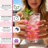 Short Square Press-On Nails with Pink Blooming Flowers, 24-Piece Set view 2