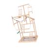 YIUPEDRFG Wooden Bird Playground with Ladder, Swing and Feeding Bowls view 2