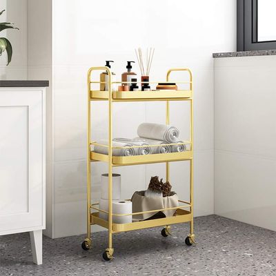 Professional Beauty Salon Trolley with Brakes and 3-Tier Storage