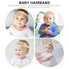 Beige Floral Headband for Children, Adjustable, Rhinestone view 3