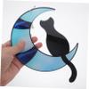 JECOMPRIS Moon Cat Glass Wall Hanging view 4
