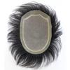 8-Inch Men's Human Hair Toupee with PU Around Clip-In Hairpiece, Fine Hairline (13 × 18) view 2