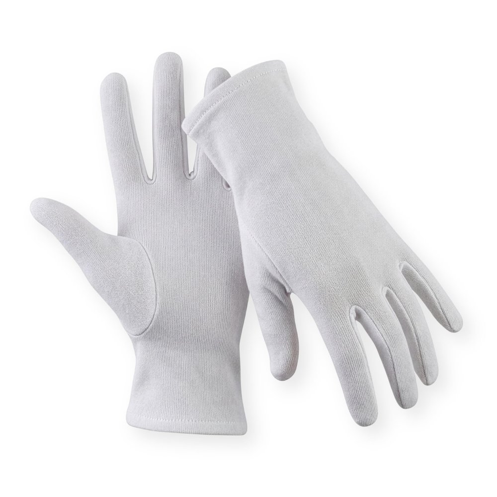 Medi-Inn CLASSIC Cotton Tricot Gloves, Size M, 50 x 12 Pairs (600 Pairs), 100% Cotton, Pure White, Breathable
