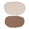 YYALYYON Cotton Bassinet Sheets for Universal Baby Bassinets, Soft, Breathable Fitted Sheets, 2-Pack, Easy-Care, Machine Washable (Brown and Sun Pattern Set) view 1