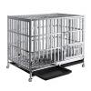 Large Dog Crate with Swivel Casters and Stainless Steel Tray, 3-Door Design (125" L x 79" W x 110" H) view 1