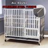 Large Dog Crate with Swivel Casters and Stainless Steel Tray, 3-Door Design (125" L x 79" W x 110" H) view 2