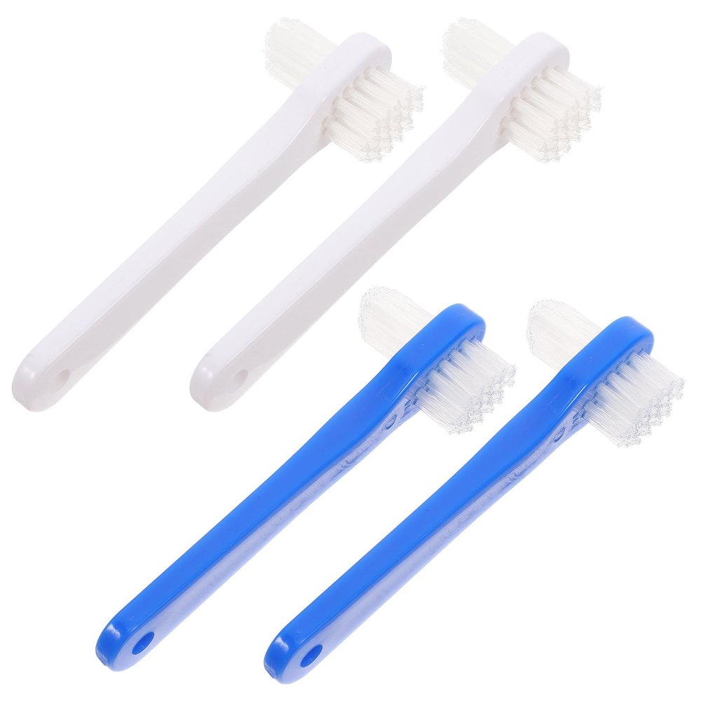Generic Denture Brushes, 4-Pack, Double-Sided, Compact and Easy to Store