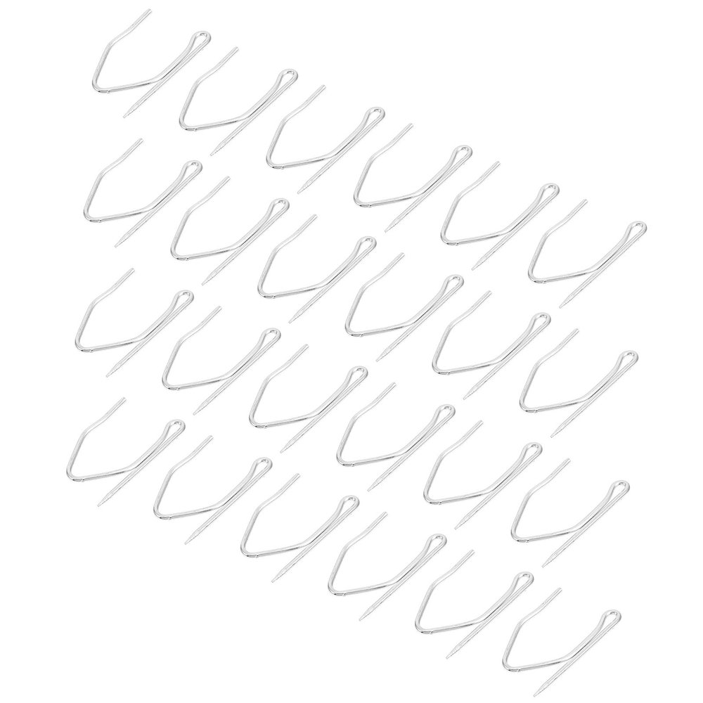 GARVALON 50-Piece S-Shaped Iron Curtain Hooks, Silver
