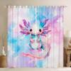 Homewish Cartoon Axolotl Blackout Curtains, 245 x 140 cm (H x W), Pink-Blue Gradient, 2 Panels view 1