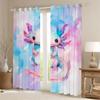 Homewish Cartoon Axolotl Blackout Curtains, 245 x 140 cm (H x W), Pink-Blue Gradient, 2 Panels view 2