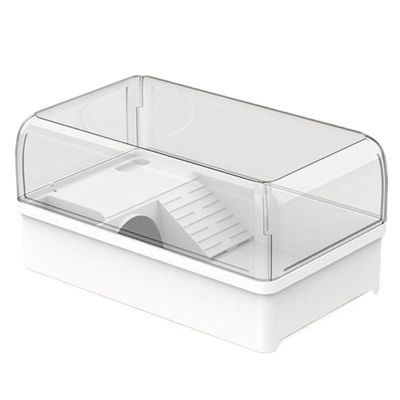 White Turtle Feeding Tank with Basking Platform for Turtle Breeding