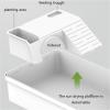 White Turtle Feeding Tank with Basking Platform for Turtle Breeding view 4