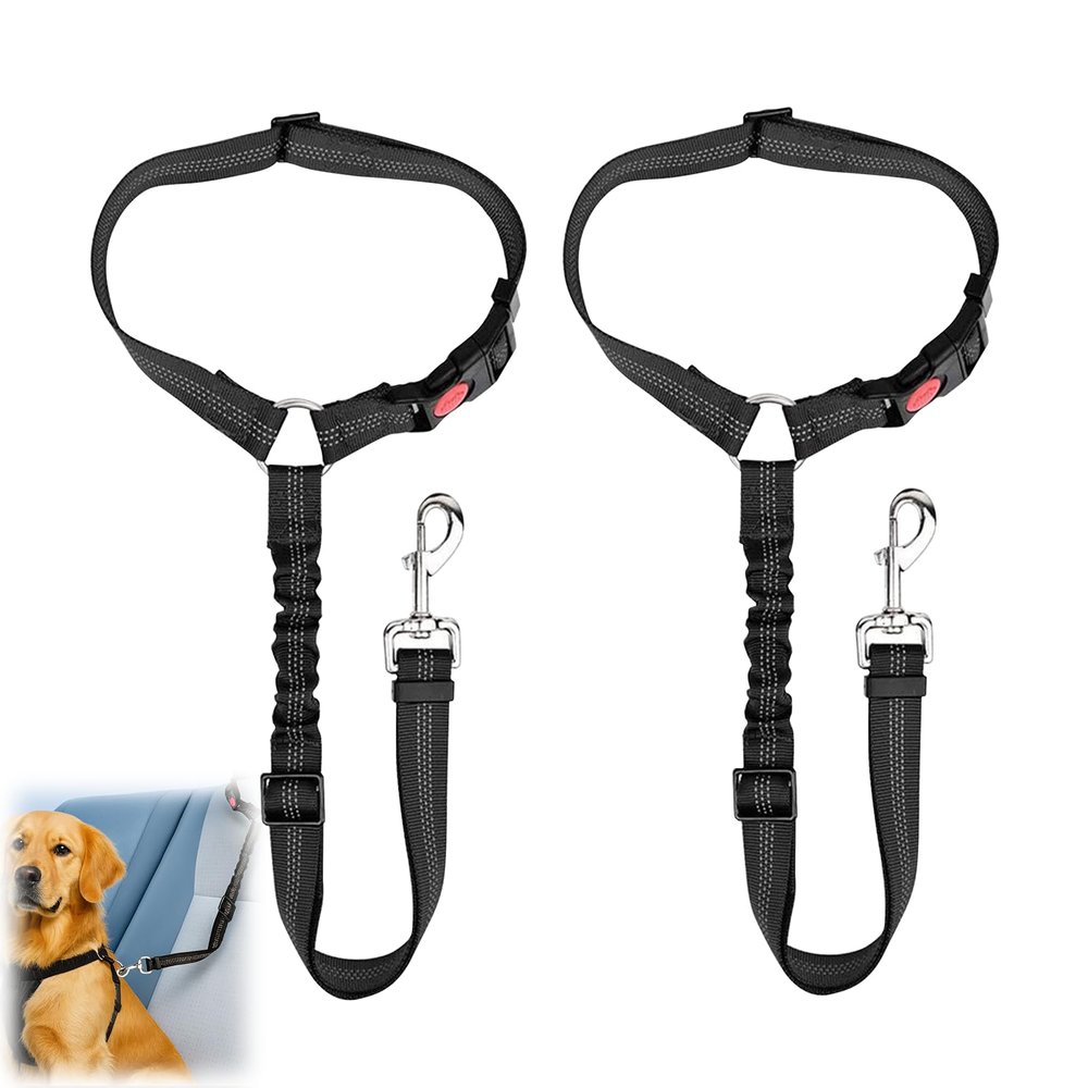 2-Pack Adjustable Dog Seat Belt for Car