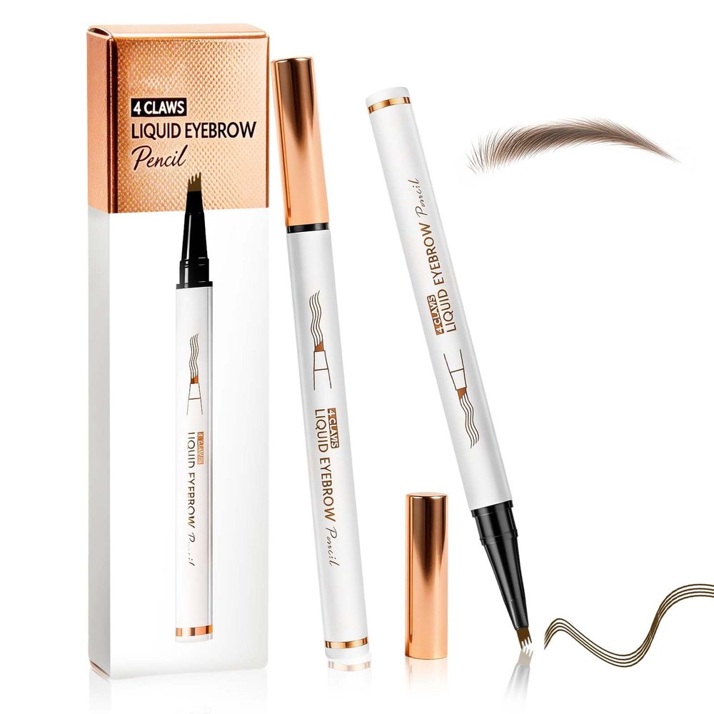 2-Piece 4-Tip Microblading Eyebrow Pens, Waterproof