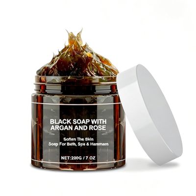 Moroccan Black Soap 200 g – Natural Exfoliating Cleansing Soap