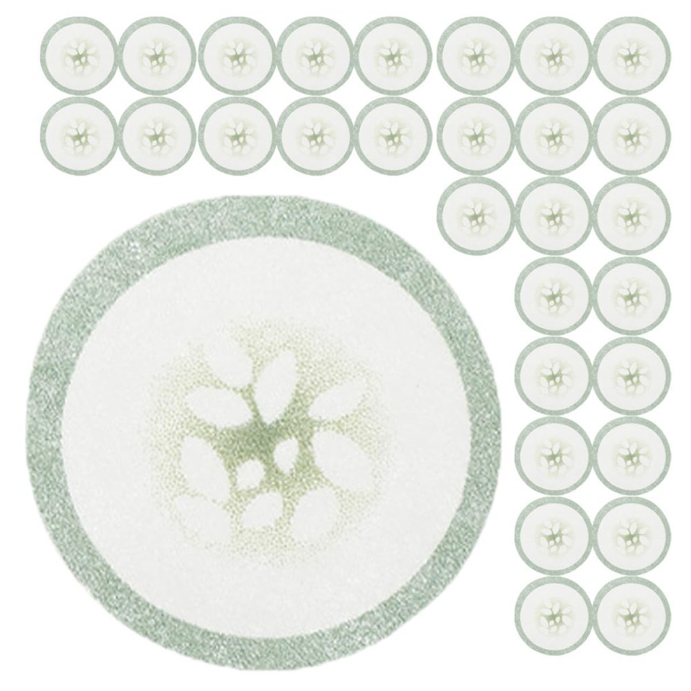 CHICAMPERA Gentle Fabric Eye Pads with Cucumber Pattern, Skin-Friendly and Moisturizing, 200 Count for Women at Home