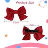 KONFEN 2-Piece Satin Hair Clip Set with Large Soft Bows, Red view 2