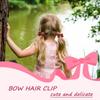 KONFEN 2-Piece Satin Hair Clip Set with Large Soft Bows, Red view 3