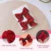 KONFEN 2-Piece Satin Hair Clip Set with Large Soft Bows, Red view 4