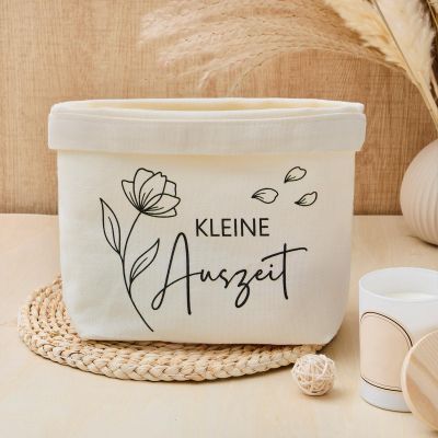 Xuniea “Kleine Auszeit” Gift Bag, Black Floral Style, Natural White
