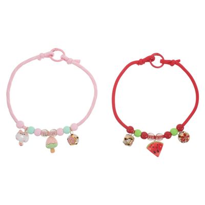 JUMPLAWN Handmade Pet Jewelry Set with Adjustable Beaded Collar and Fun Charms