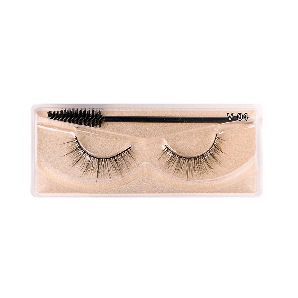 FILFEEL False Eyelashes, 3D Wispy Look, Lightweight Comfortable Strip Lashes with Eyelash Brush for Everyday, Party, Work and Travel Makeup (V04)