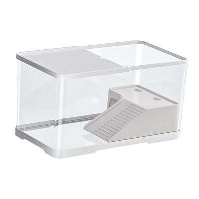 budiniao Turtle Terrarium with Compartments for Small Reptiles, White, S