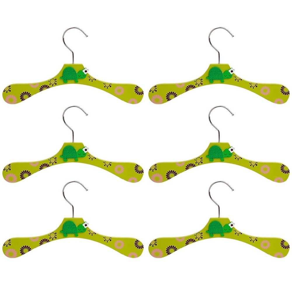 VALICLUD 6-Piece Children's Hangers with Cartoon Designs, Wrinkle-Reducing, for Laundries and Children's Closets, Random Color