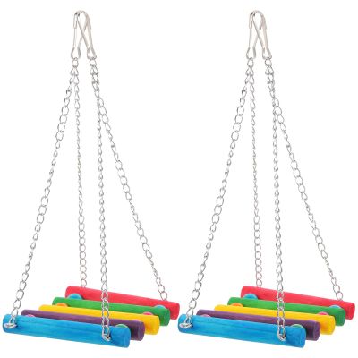 Happyyami Parrot Toy - 2 Pack Hanging Swing for Small Pets