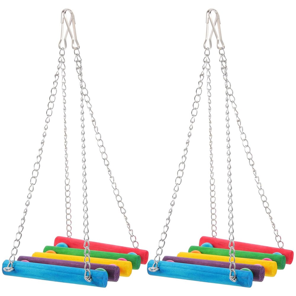 Happyyami Parrot Toy - 2 Pack Hanging Swing for Small Pets