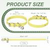 QUARKZMAN Dog Collar with Bell - Adjustable PU Leather - 25 cm (Yellow) view 2