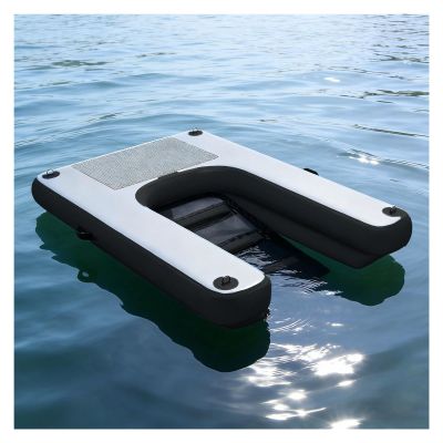 ZJKXJH Inflatable Dog Water Ramp with Non-Slip Mat, Black