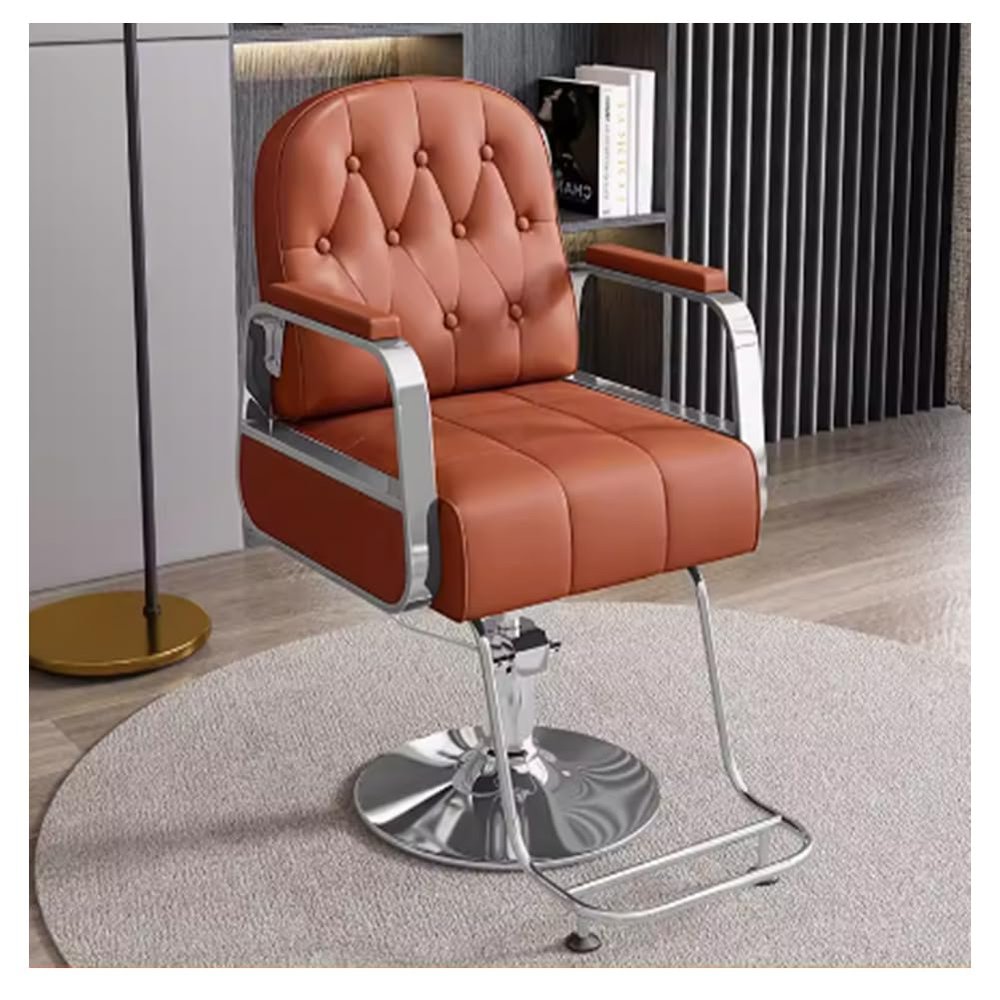 YADZISW Barber Chair, Salon Chair for Stylists, High-Performance Hydraulic Pump, 360° Swivel with Footrest, Silver