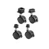 4 Universal Swivel Casters with Brakes, 20–50 mm, PE Plastic Screw-Mount view 3