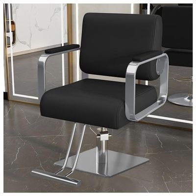 YADZISW Barber Chair for Hairdressers, with Hydraulic Pump, 360° Swivel, Multifunctional Styling, Spa, Shampoo, Tattoo, B, Silver Square