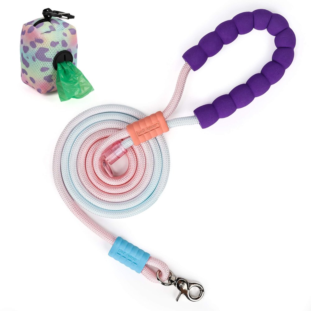 2 m Dog Leash for Large Dogs with Climbing Rope and Foam Handle