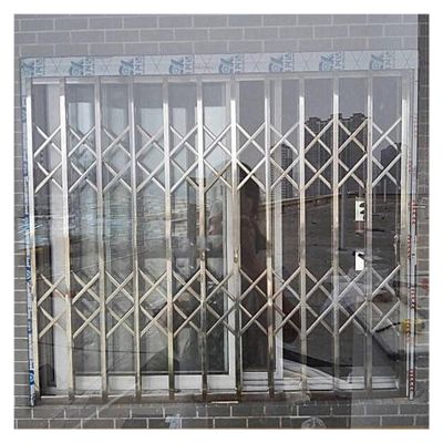 Generic Adjustable Folding Window Security Grille, Stainless Steel, 130 x 140 cm