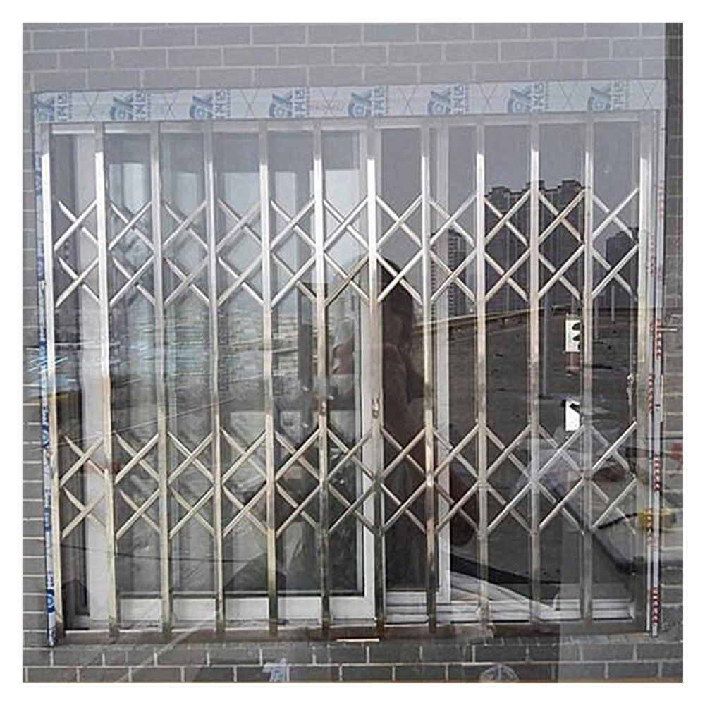 Generic Adjustable Folding Window Security Grille, Stainless Steel, 130 x 140 cm