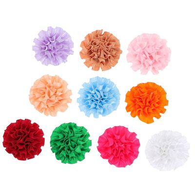 Happyyami 10-Pack Colorful Polyester Flower Collars for Small Dogs and Puppies, Random Colors