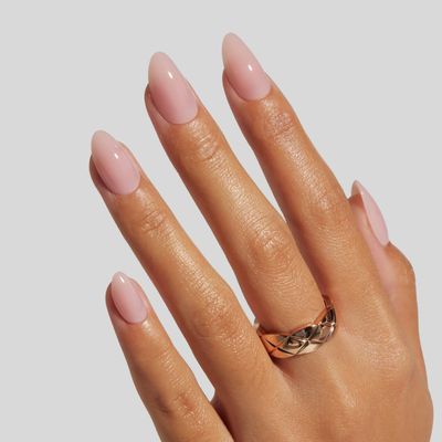 LAMIMOSA Short Almond Press-On Nails, 32-Piece Set, Jelly Pink