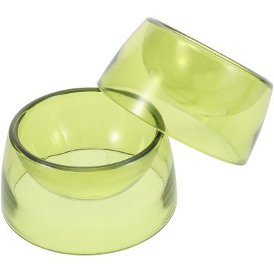 YARNOW Round Tip-Resistant Food Bowls, 2-Piece Set for Hamsters and Small Animals